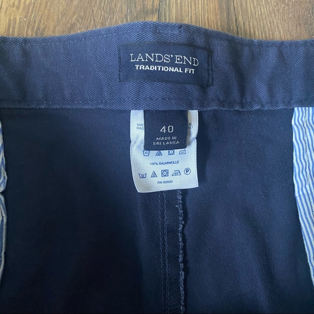 Lands' End Traditional Fit Blue Khaki Pants Size 40 - Picture 6 of 8